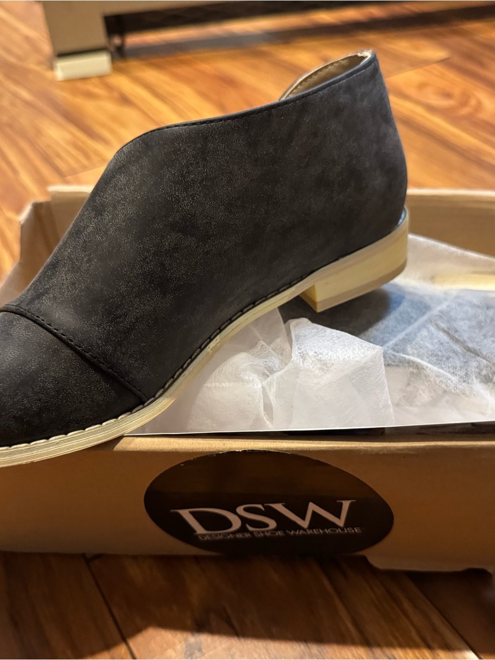 Black Suede Slip-On Low Heel Loafer